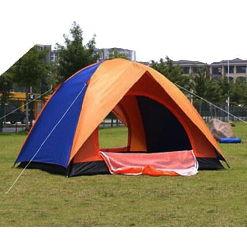 Outdoor 3-4 double-deck outdoor leisure 2 couples double-door rainproof campers set up tents