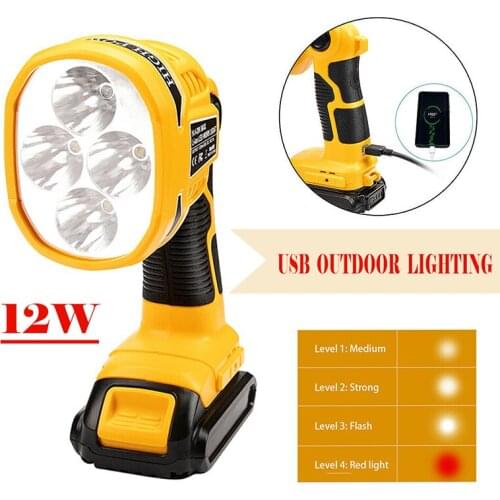 14.4-20 V Li-ion LED Pivot Light Torch 45 Degree Rotating Head for Dewalt DCL040N Portable Small USB Pivot Light For Outdoor