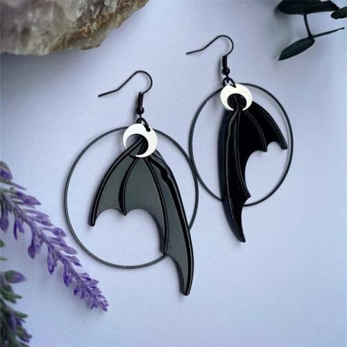 Gothic Vampire Demon Black Bat Wings Earrings Mysterious Pagan Witch Jewelry New Fashion 2021 Popular Earrings Women