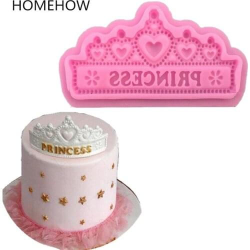 Homehow 1PC/Lot Princess Crown Cake Decorating Mold Kitchen Accessories Silicone Fondant Mold Bakeries Shop Baking Mold