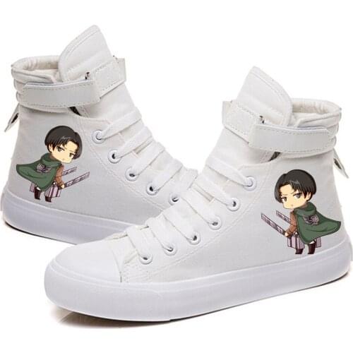 Kawaii Attack on Titan Printed High Top Canvas Shoes Cozy Sneakers