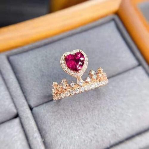 High-Quality Blue Topaz/Garnet Superflash Gemstone Ring S925 Silver Charming Fine Fashion Jewelry for Women MeibaPJFS