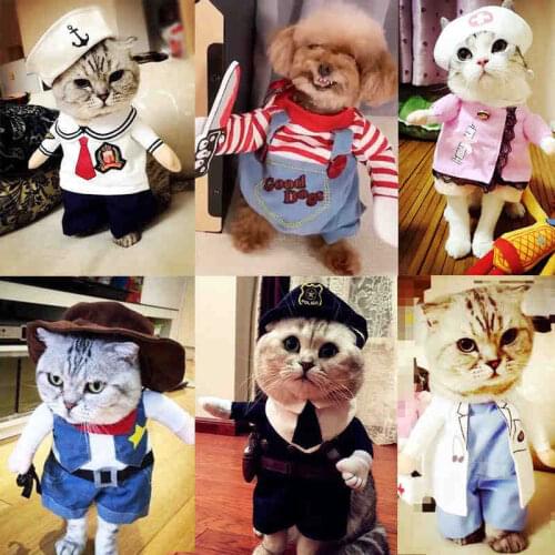 Pet Dog French Bulldog Clothes Costume Hoodie Halloween Small Pet Dog Cat Funny Clothes British Short Cat Transformation Dress