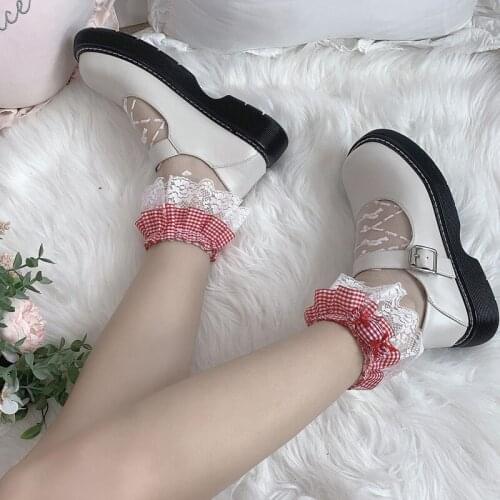 Lace Lolita Summer Socks Ruffle Mesh Short Stockings Plate Silk Jk Uniform Sweet Super Thin Cotton Foot Cotton Cos Accessories