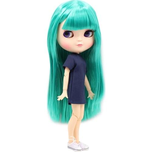 Blyth doll icy licca body joint body new cool green long straight hair 1/6 30cm gift toy BL4427