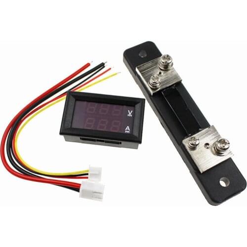 Mini Digital Voltmeter Ammeter DC 0-100V/ 7-110V 50A Amp Volt Voltage Current Meter Detector Tester 0.28" Dual LED Display Gauge