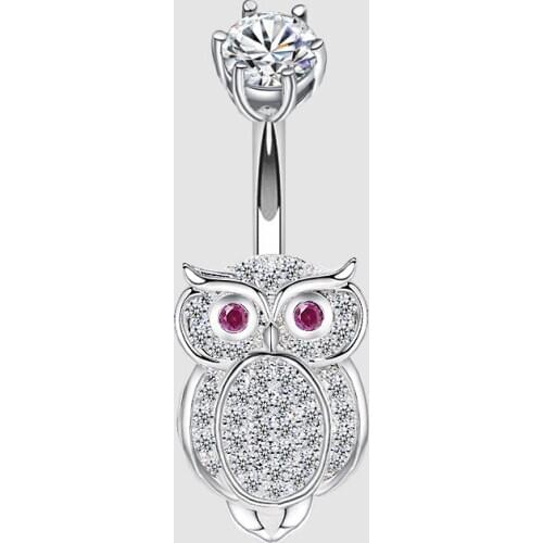 MIQIAO Animal Owl Piercing Silver Punk 925 Piercing Navel Belly Sterling Body Accessories Sunlight Beach Female Fashion Jewelry