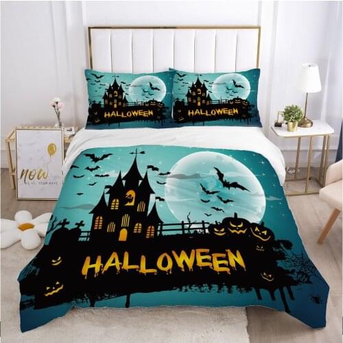 Cartoon Hallowmas Kids Bedding set for Children baby boy girls Duvet cover set pillow case Bed linens Quilt cover 140X200 moon