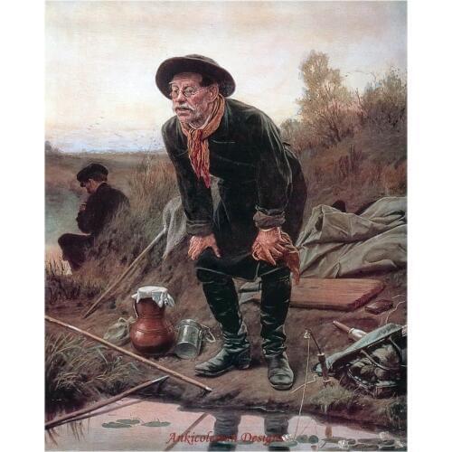 Needlework for embroidery by Ankicoleman DIY DMC High Quality - Counted Cross Stitch Kit set Oil painting - Fisherman