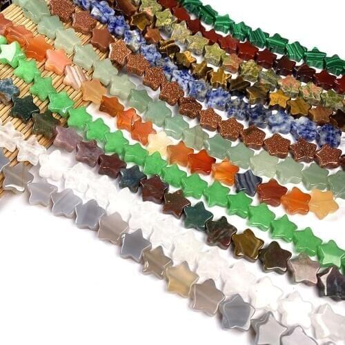 20pcs Natural Stone Beads Pentagram for Jewelry Making Necklace Bracelet Earrings Size 4x10x5mm Length 20cm