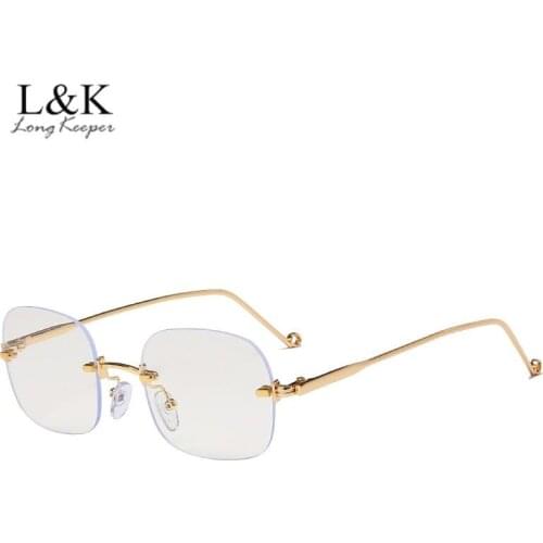 Anti Blue Light Frame Glasses Men Rimless Square Eye Protection Eyewear Women Computer Glasses Optical Spectacle Eyeglasses
