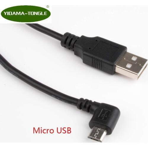 USB to Micro USB DC power plug converter adapter L Shape Black Right Angle Jack with cord connector cable