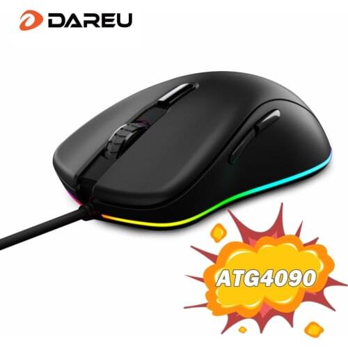 DAREU EM908 Wired RGB Gaming Mouse with 6 Programmable Buttons ATG4090 Sensor 6000 DPI 150 IPS 50 Million Click Times For Gamer