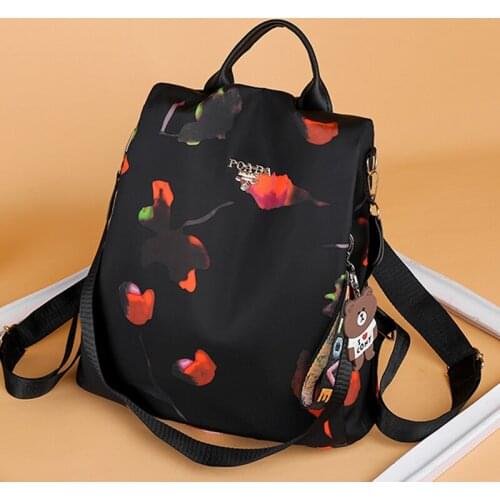 Bag women 2021 han edition of the new Oxford cloth joker fashionable canvas bag worn anti-theft Womens leather backpack