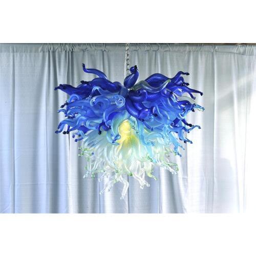 Fancy Tuirquoise Green Shade Color LED light Source Chihuly Murano Glass Chandelier Lighting Fixture