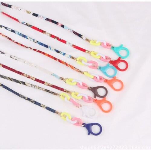 Cloth Strap Acrylic Sunglasses Chain Women Anti Slip Reading Eyewears Ribbon Clip Mask Holder Neck Strap Lanyard Dropshipping