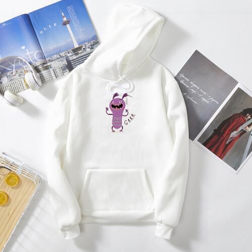 Purple Bug Graphics Print Crop Hoodies Sweatshirts Kpop Winter Kawaii Womens Jacket Harajuku Streetwear Fresh Ariana Grande