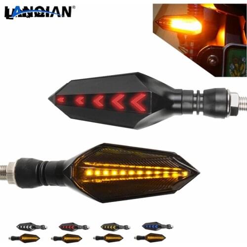 Universal Motorcycle Turn Signals Flowing Water LED Light Tail Brake Light For Kawasaki ZX636R ZX6RR NINJA 400R 2005-2018 Parts