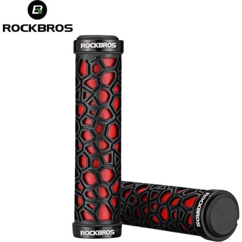 ROCKBROS MTB Grips 3D Rubber Bicycle Handlebar Lock-on Handle Ultraight Bike Accessories Anti-skid Shock-Absorbing Cycling Parts