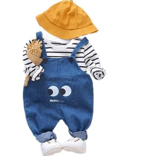 Spring Autumn Baby Boy Girl Cotton Clothes Children Stripe Jacket Bib Pants 2Pcs/sets Out Kids Fashion Toddler Casual Tracksuits