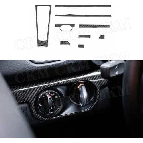 Dry Carbon Fiber Central Control Dashboard Switch Door inner Trim Covers Stickers fit for Porsche 718 2016-2019 911 2012-2018