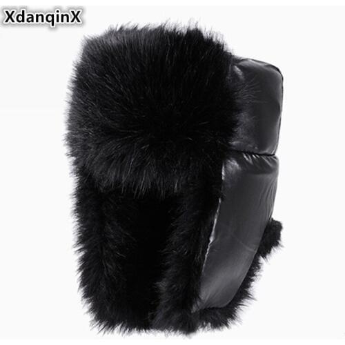 XdanqinX Extra Thick Earmuffs Caps Mens Protection Face Bomber Hats Plus Velvet Warm Womens Winter Hat Snow-proof Ski Cap NEW