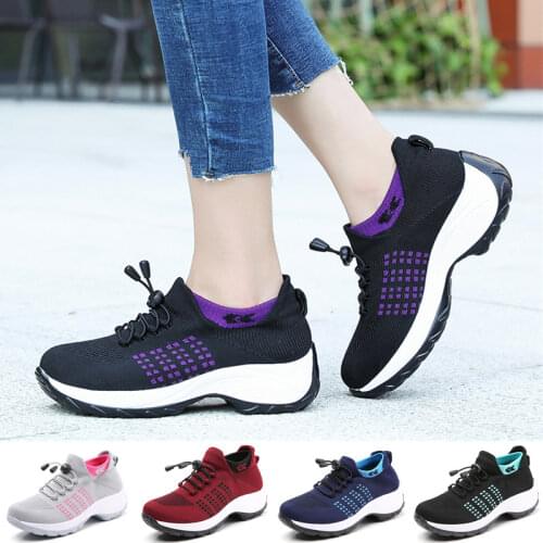 Women Walking Shoes Comfortable Chunky Sneakers Athletic Breathable Slip-on Outdoor Sports Footwear