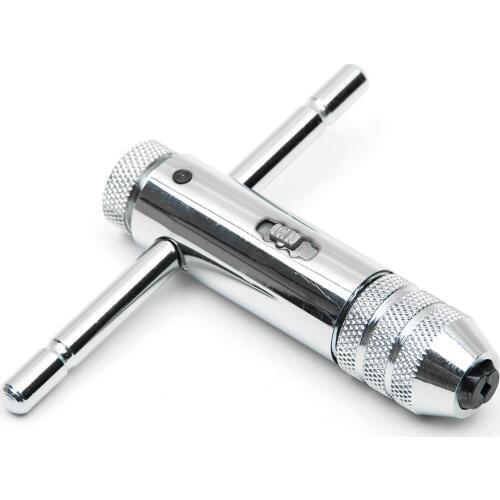 1pc M3-M8 Ratchet Tap Wrench Adjustable T Handle Tap Wrench Holder wit Screw Thread Metric Plug Tap Machinist Hand Tool