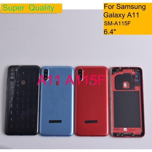 10Pcs/Lot For Samsung Galaxy A11 A115F A115F/DS Housing Back Cover Case Rear Battery Door Chassis Housing Replacement