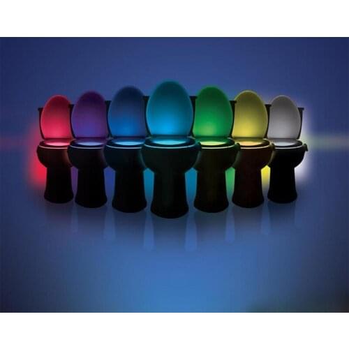 10PCS Smart Bathroom Toilet Discolor Night Light LED Body Motion Sensor Activated Seat Sensor Lamp 8 Color PIR Toilet Lamp