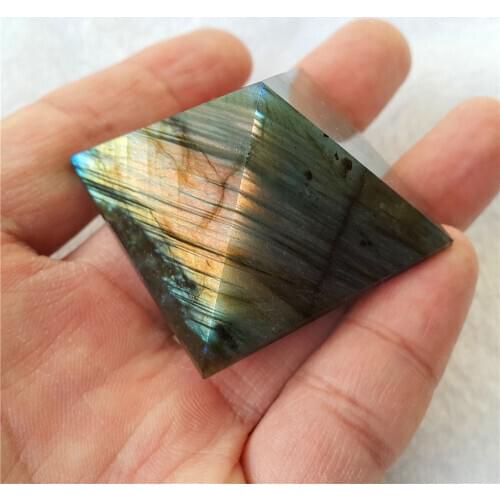 45g NATURAL Labradorite Crystal PYRAMID quartz obelisk point Healing lucky Mascot