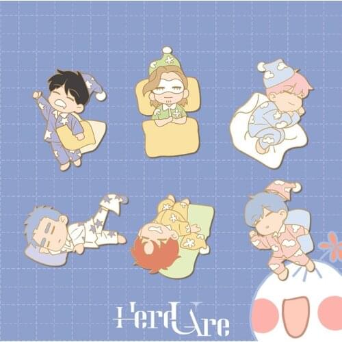 6 Designs New Here U Are Metal Badge Brooch Yu Yang, Li Huan Figure Enamel Pins Pendant Fans Collection Gift