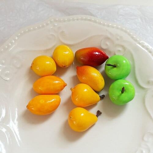 DIY Jewelry Findings Imitation Fruit Green Apple Pearl Lemon Mango Resin Cabochons Fit Fashion Earring Pendant Charms 60pcs