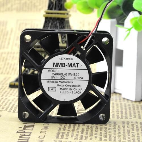 Brand new original 6cm 6015 5V0.12A 2406KL-01W-B29 double ball 3 line silent fan