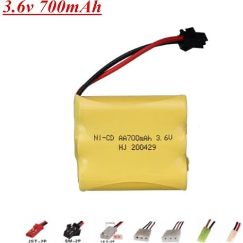 3.6V 700mah NI-CD Battery AA 3.6V Rechargeable Battery Pack For RC Toy Car Gun Tank Trucks Trains Boat RC Toy Model 1pcs