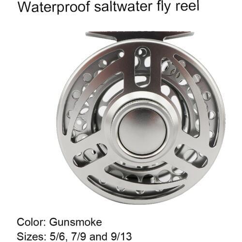Aventik Quality Rough Fish Series USA Waterproof Saltwater Fly Fishing Reel Silver Color Left Handle Fly Reel New