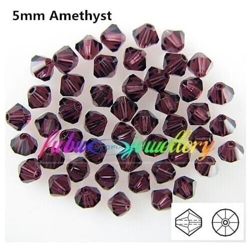Free Shipping! 576pcs/Lot, AAA Chinese Top Quality 5mm Amethyst Crystal Bicone Beads