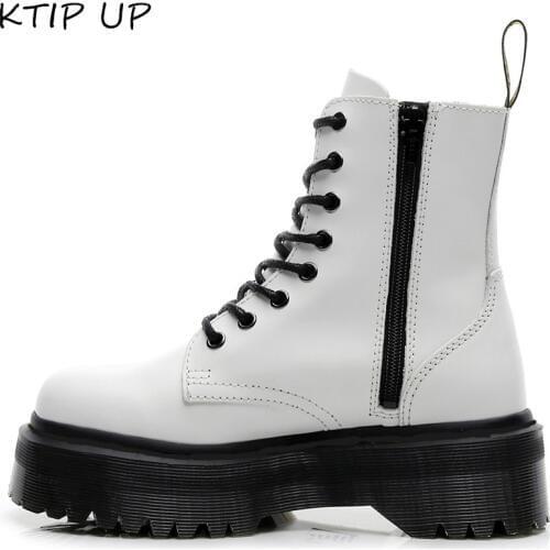 Women Ankle Boots for Women Genuine Leather Platform Boots Luxury Brand Winter Boots Women Punk Motorcycle Boots Winter Shoes