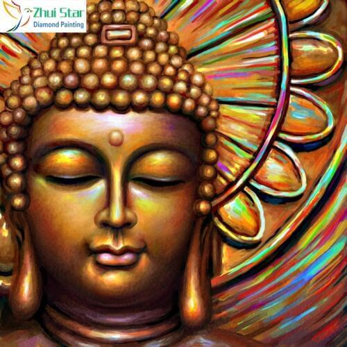 Zhui star 5D DIY Full Square Diamond Painting Painting Gold Buddha Cross Stitch Needlework Diamond Mosaic Home Decorative