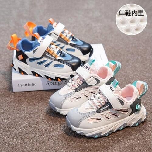 2021 Children Running Shoes Boys Sneakers Spring Autumn Breathable Shoes Kids Sport Shoes Light Outdoor Hollow Sole Tenis Shoes