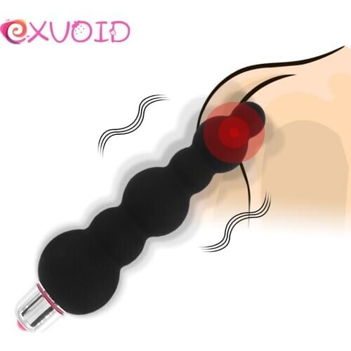 EXVOID Silicone Anal Beads Vibrator Sex Toys for Women Anal Vibrator Prostate Massager Vibrating Butt Plug Dildo Adult Products