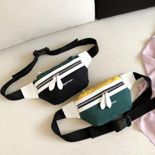 Canvas Fanny Pack Banana Waist Bag belt New Brand bag for belt Women Waist Pack Contrast color Chest bag Phone Pouch Belly Bag