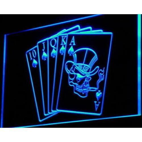 I942 Royal Flush Casino Poker Game Gift Light Signs On/Off Switch 20+ Colors 5 Sizes