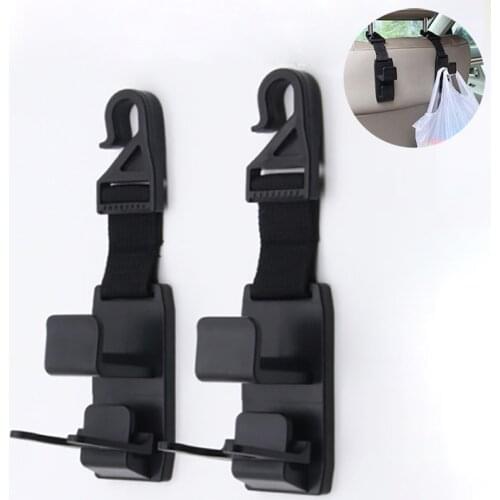 2 PCS Car Seat Headrest Hooks Universal Strong Clips for Organize Hanging Grocery Bags Handbags and Purses