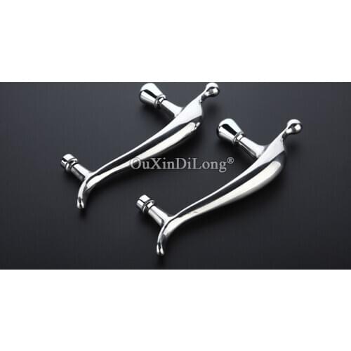 Dolphin Designed 1Pair 304 Stainless Steel Frameless Shower Glass Sliding Door Handles Glass Door Pull / Push Handles Polishing