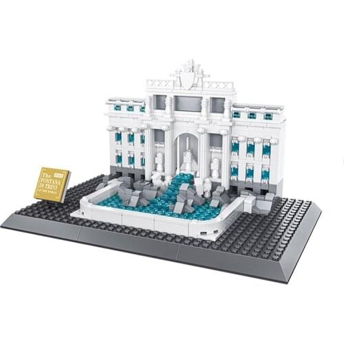 WANGE 4212 Architecture Fontana di Trevi Building Blocks Sets City Bricks Classic Skyline Model Kids Gift Toys For Children
