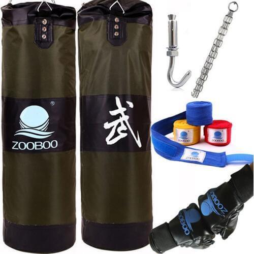 90cm Training Fitness MMA Boxing Bag Hook Hanging Saco De Boxe Fight Bag Sand Punch Punching Bag Sandbag with Gloves