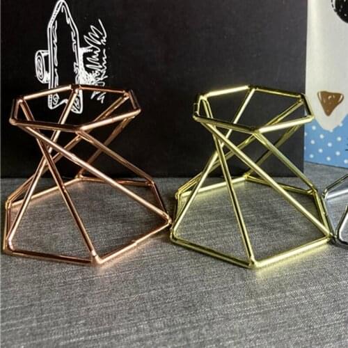 Metal Display Stand for Crystal Glass Lens Ball Sphere Globe Holder Swirl Leg Makeup Sponge Organizer Rack Home Decoration