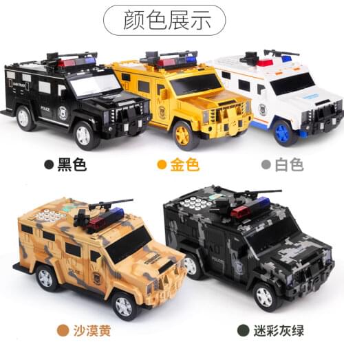 Upgraded Moneybox Fingerprint Password Cash Truck Car Piggy Bank Big Safe Saving Coin Paper Money Saving Box with Music for Kids