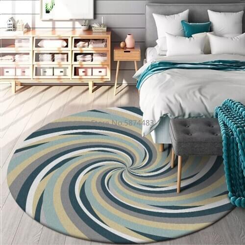 Fashionable Modern Simple Blue Yellow Gray Whirlpool Living Room Bedroom Hanging Basket Chair Non-slip Round Mat